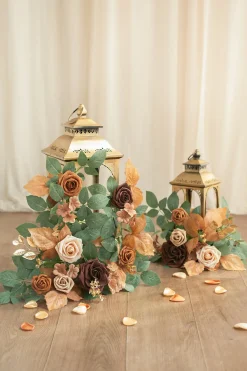 Lantern Flower Garlands in Caramel & Walnut Brown | Clearance