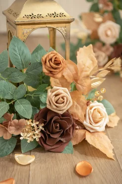 Lantern Flower Garlands in Caramel & Walnut Brown | Clearance