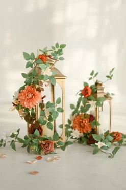 Lantern Flower Garlands in Sunset Terracotta