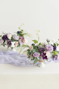 Large Floral Centerpiece Set in Lilac & Gold | Clearance