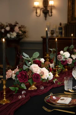 Large Floral Centerpiece Set in Romantic Marsala