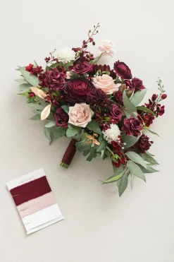 Large Free-Form Bridal Bouquet in Romantic Marsala