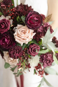 Large Free-Form Bridal Bouquet in Romantic Marsala