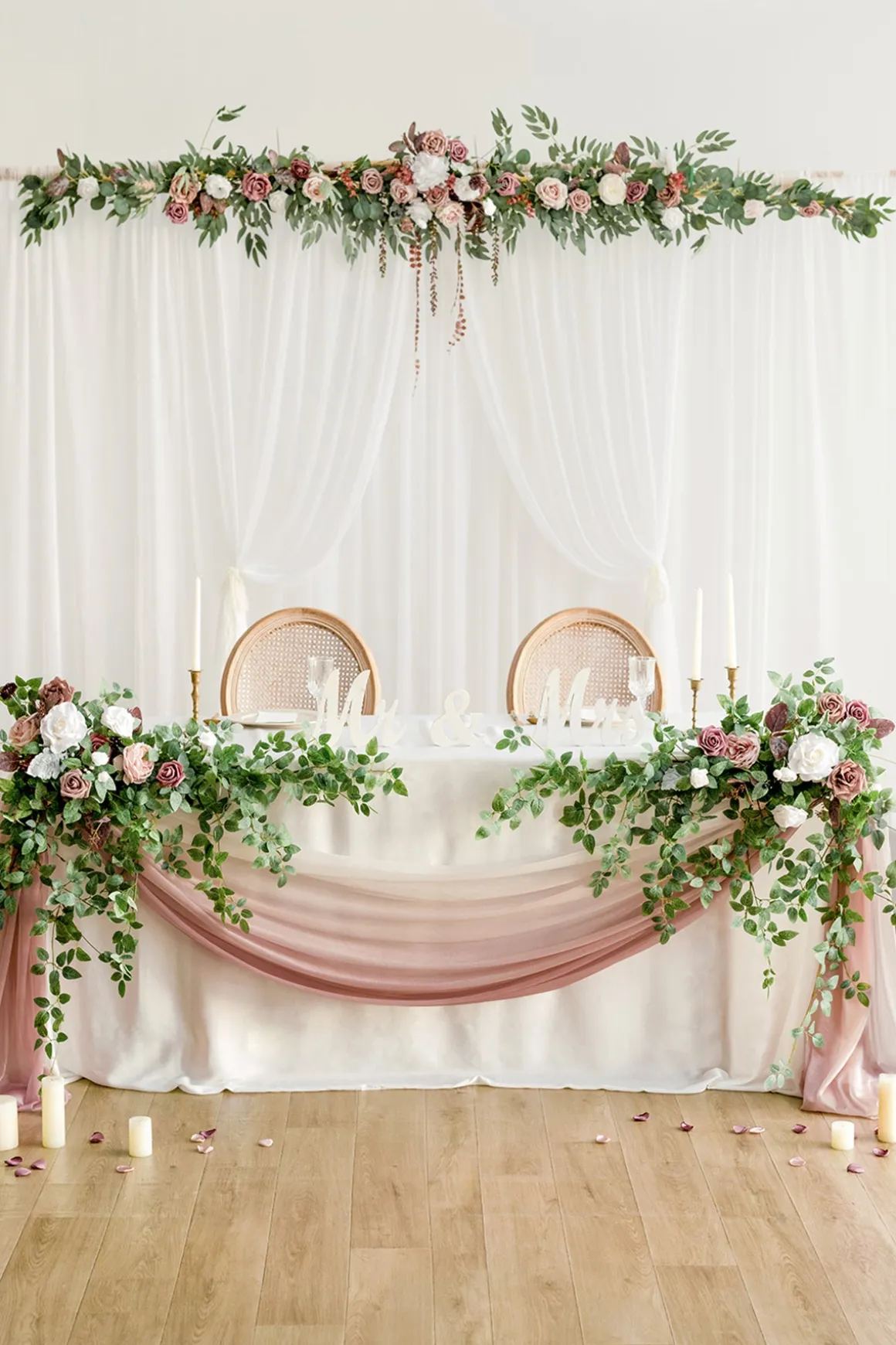 2-Layer Wedding Backdrop Curtains 59" x 10ft (Set of 2)