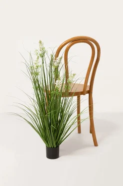Lush Maiden Grass Meadow in White & Green