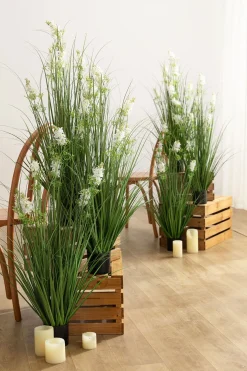 Maiden Grass in White & Green Delphinium (Set of 6) | Clearance