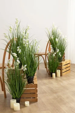 Maiden Grass Meadow in White & Green Hyacinth