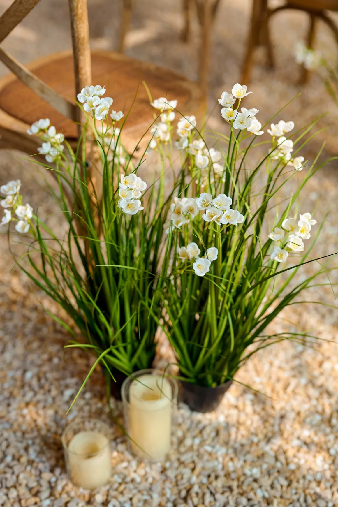 Maiden Grass Meadow in White & Green Hyacinth