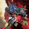 Maid of Honor & Bridesmaid Bouquets in Burgundy & Navy(7" Bouquet x1)
