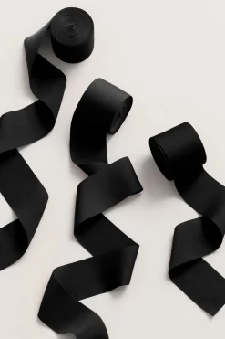 Matte Satin Ribbons 1.5" w x 20' h - Black (Set of 3) | Clearance