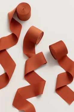 Matte Satin Ribbons 1.5" w x 6 Yards in Burnt Orange (Set of 3) | Clearance