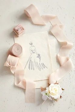 Matte Satin Ribbons 1.5" w x 6 Yards - Nude (Set of 3) | Clearance