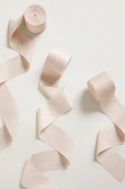 Matte Satin Ribbons 1.5" w x 6 Yards - Nude (Set of 3) | Clearance