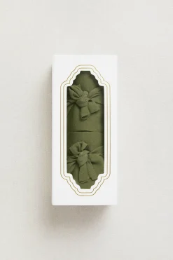 Matte Satin Ribbons 2.4" W × 6.5 Yards (Set of 2) in Olive Green | Clearance