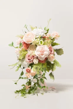 Medium Cascade Bridal Bouquet in Garden Blush