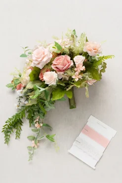 Medium Cascade Bridal Bouquet in Garden Blush