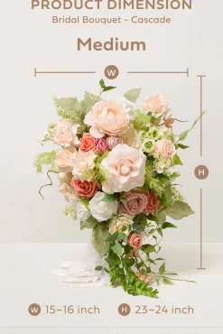 Medium Cascade Bridal Bouquet in Garden Blush