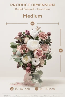 Medium Cascade Bridal Bouquet in Dusty Rose & Mauve