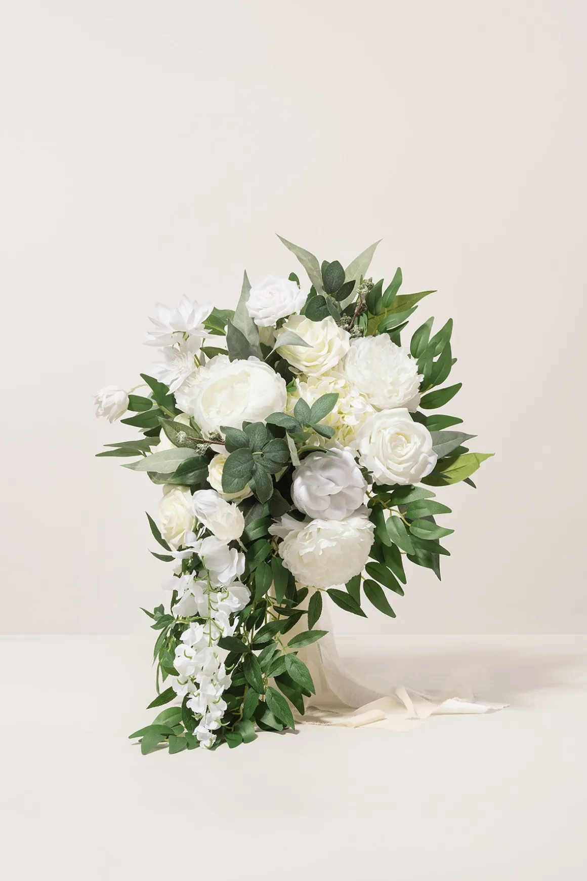 Medium Cascade Bridal Bouquet in Natural White