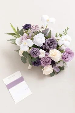 Medium Free-Form Bridal Bouquet in Lilac & White | Clearance