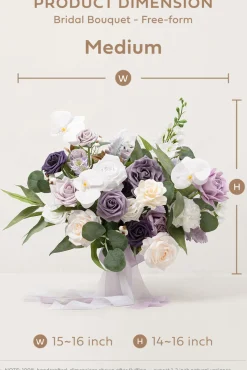 Medium Free-Form Bridal Bouquet in Lilac & White | Clearance