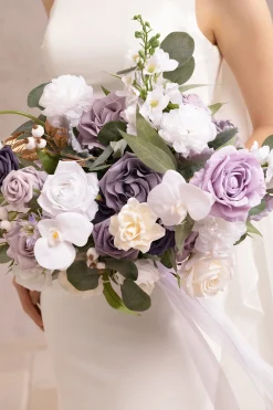 Medium Free-Form Bridal Bouquet in Lilac & White | Clearance