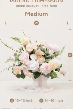 Medium Free-Form Bridal Bouquet in Cream & Blush
