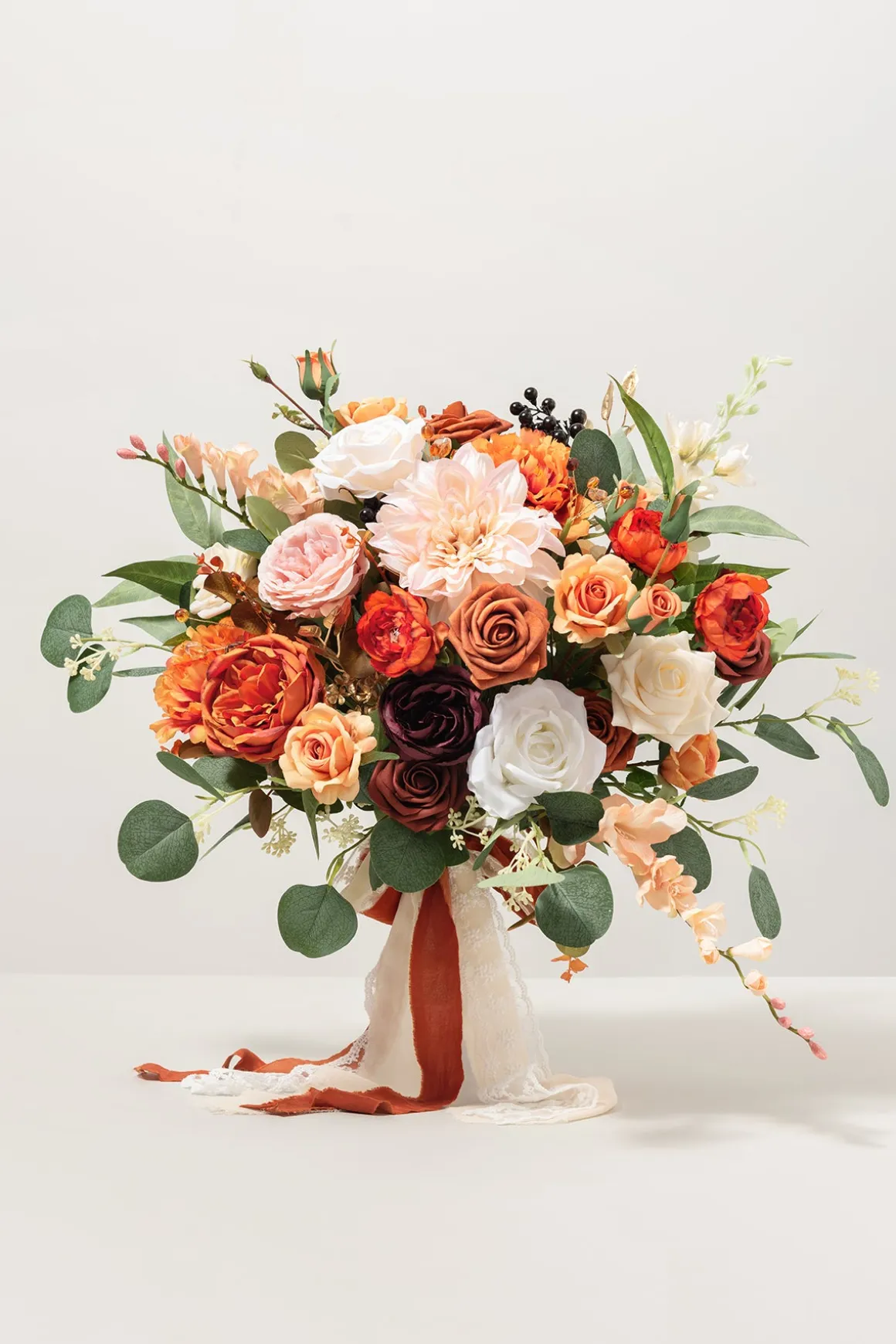 Medium Free-Form Bridal Bouquet in Sunset Terracotta
