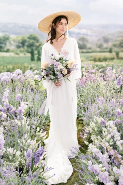 Medium Free-Form Bridal Bouquet in French Lavender & Plum | Clearance