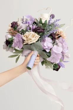 Medium Free-Form Bridal Bouquet in French Lavender & Plum | Clearance