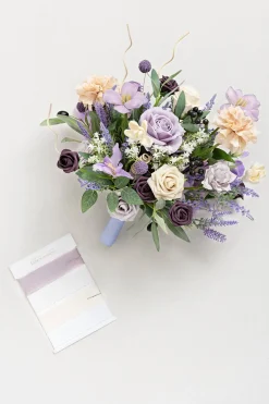 Medium Free-Form Bridal Bouquet in French Lavender & Plum | Clearance