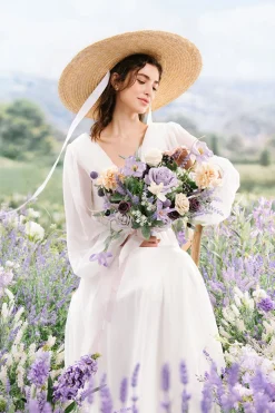 Medium Free-Form Bridal Bouquet in French Lavender & Plum | Clearance