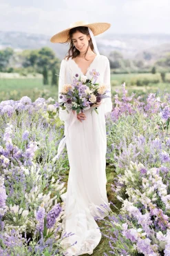 Medium Free-Form Bridal Bouquet in French Lavender & Plum | Clearance