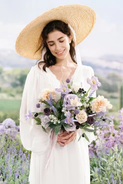 Medium Free-Form Bridal Bouquet in French Lavender & Plum | Clearance