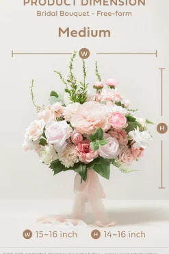 Medium Free-Form Bridal Bouquet in Blush & Cream