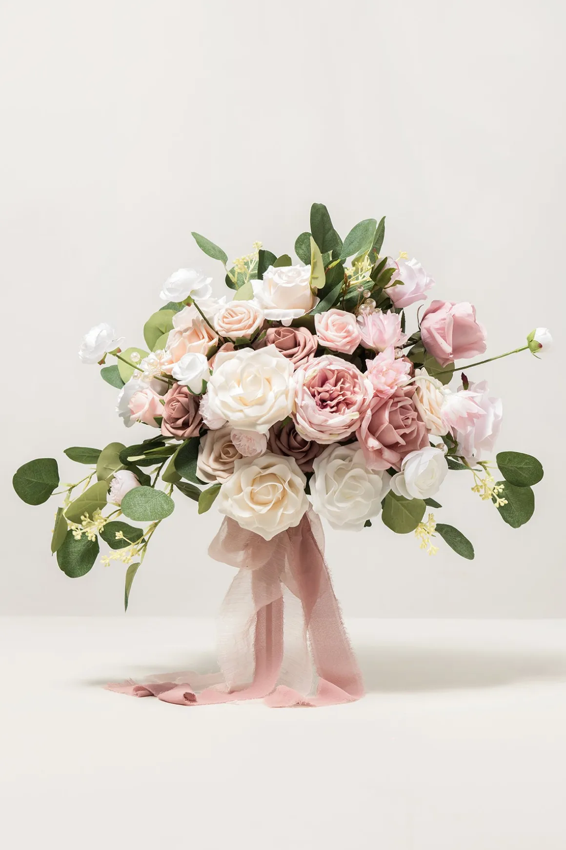 Medium Free-Form Bridal Bouquet in Dusty Rose & Cream | Clearance