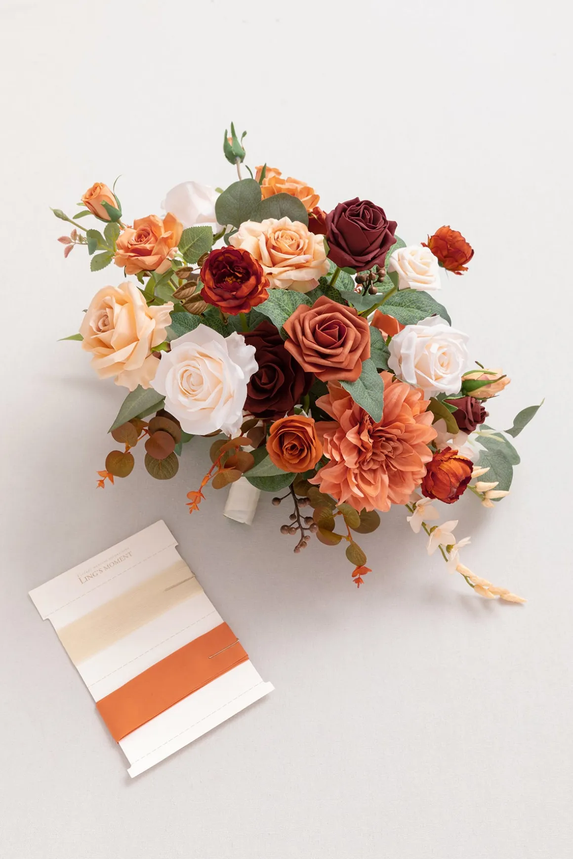 Medium Free-Form Bridal Bouquet in Terracotta & Cream | Clearance