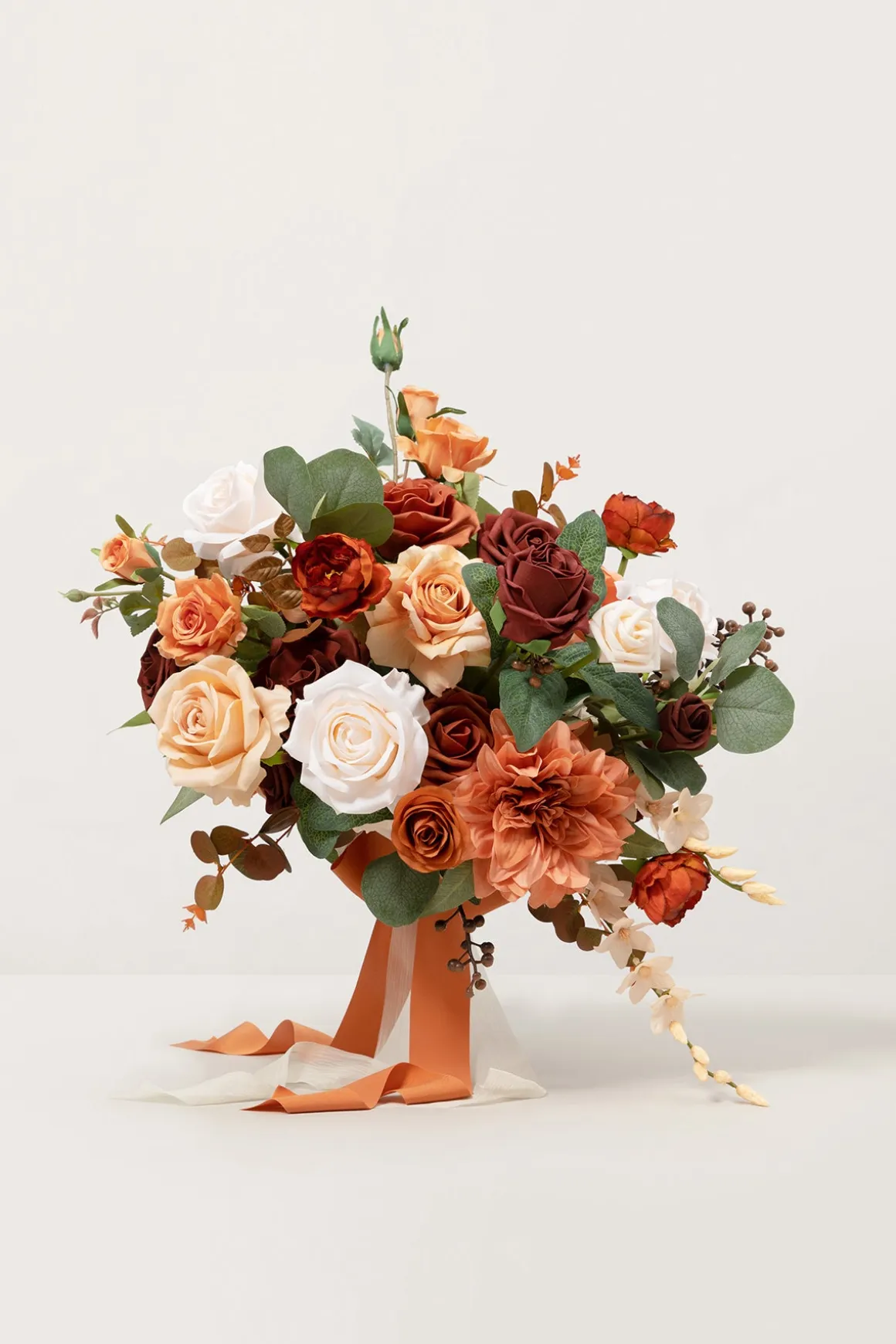 Medium Free-Form Bridal Bouquet in Terracotta & Cream | Clearance