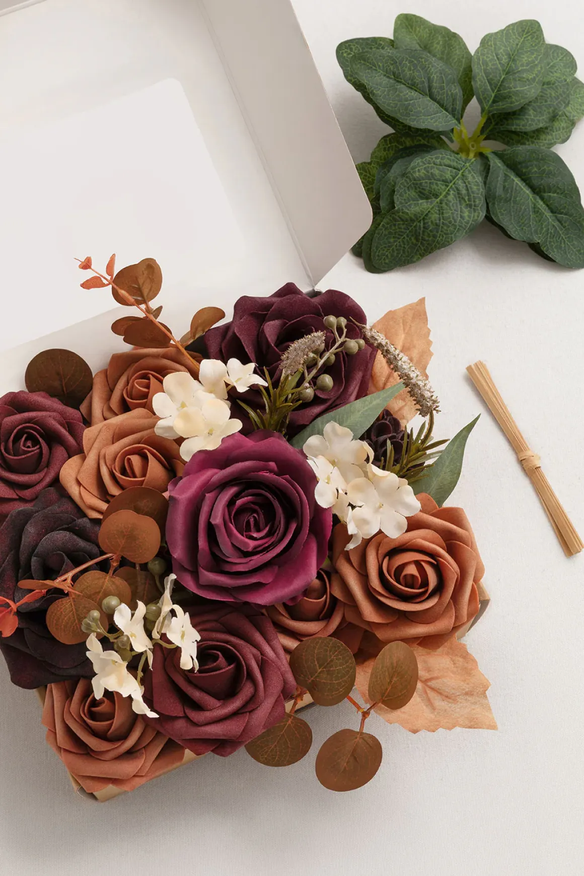 Mini Bouquet Combo Flower Box - Burgundy & Powder Pink