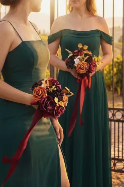 Mini Bouquet Combo Flower Box - Burgundy & Burnt Orange