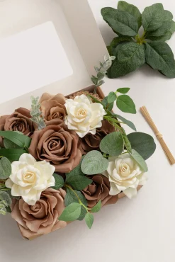 Mini Bouquet Combo Flower Box - Earth Brown & Sand Beige