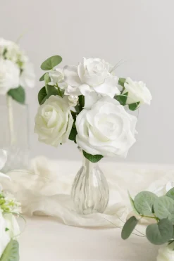 Mini Premade Flower Centerpiece Set in White & Sage | Clearance