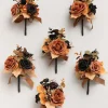 Mini Premade Flower Centerpiece Set in Black & Pumpkin Orange