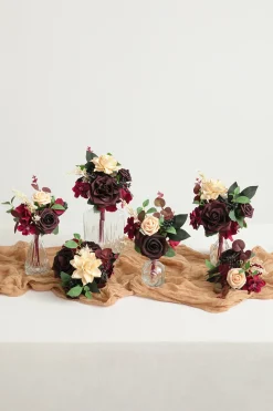 Mini Premade Flower Centerpiece Set in Black Baccara | Clearance