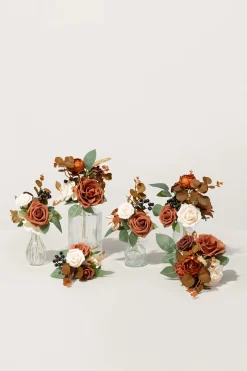 Mini Premade Flower Centerpiece Set in Sunset Terracotta | Clearance