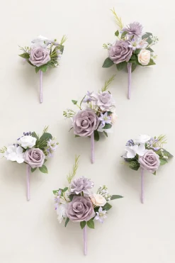 Mini Premade Flower Centerpiece Set in Lilac & White | Clearance