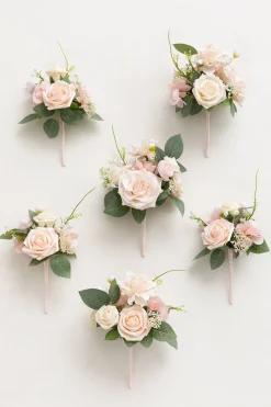 Mini Premade Flower Centerpiece Set in Blush & Cream | Clearance