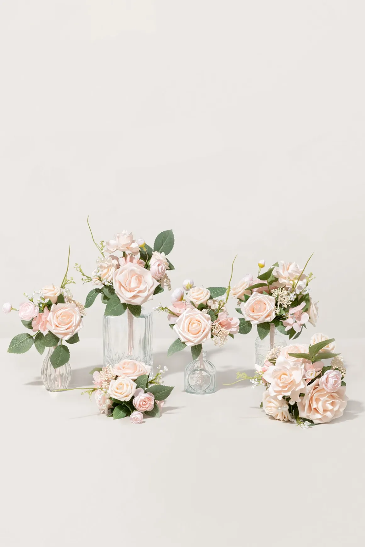 Mini Premade Flower Centerpiece Set in Blush & Cream | Clearance