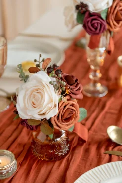 Mini Ready-to-Use Flower Centerpiece Set in Organic Sand Beige Elegance | Clearance