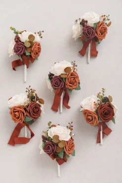 Mini Ready-to-Use Flower Centerpiece Set in Organic Sand Beige Elegance | Clearance